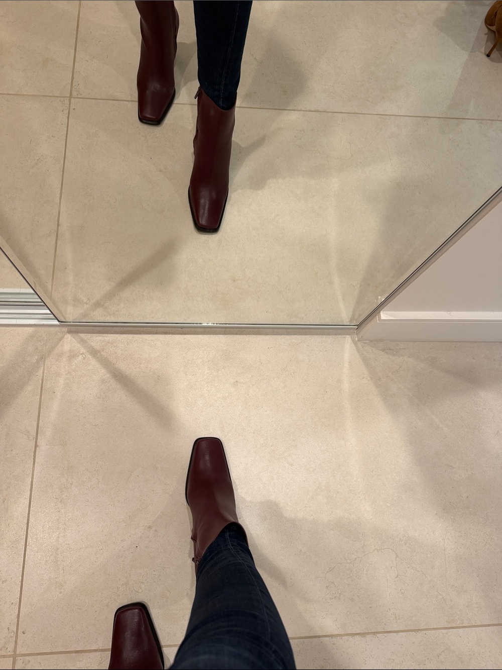 STAUD Men’s Square-Toe Chelsea Boots in Burgundy